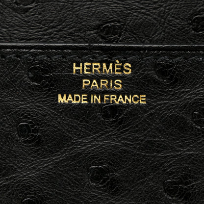 Hermes Ostrich Constance Long Wallet To Go Black 6 of 8