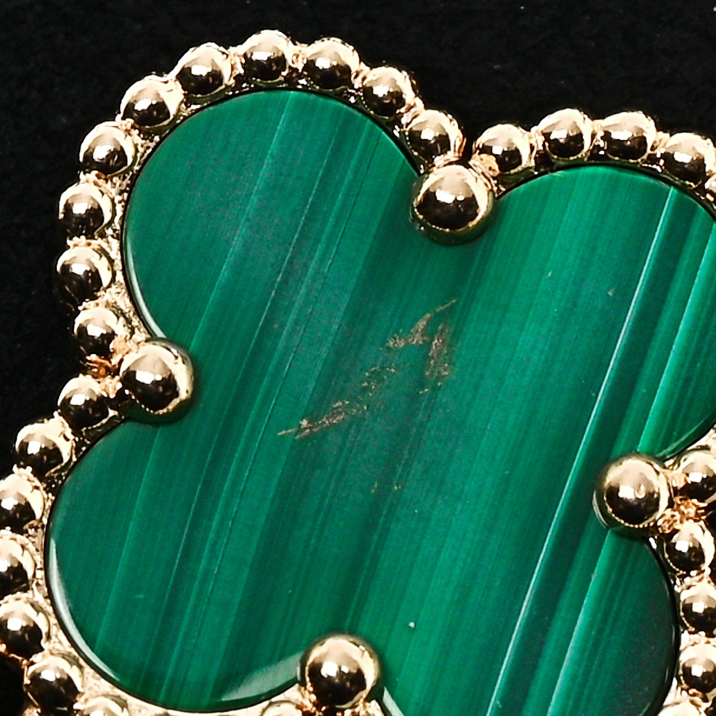 18K Yellow Gold Malachite 5 Motifs Vintage Alhambra Bracelet