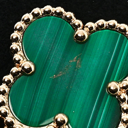 Van Cleef & Arpels 18K Yellow Gold Malachite 5 Motifs Vintage Alhambra Bracelet 6 of 7