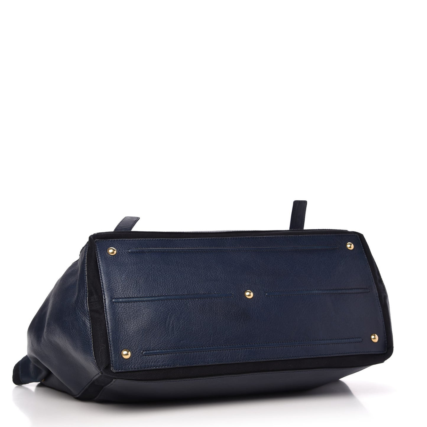 Calfskin Canvas Large Muse Two Navy