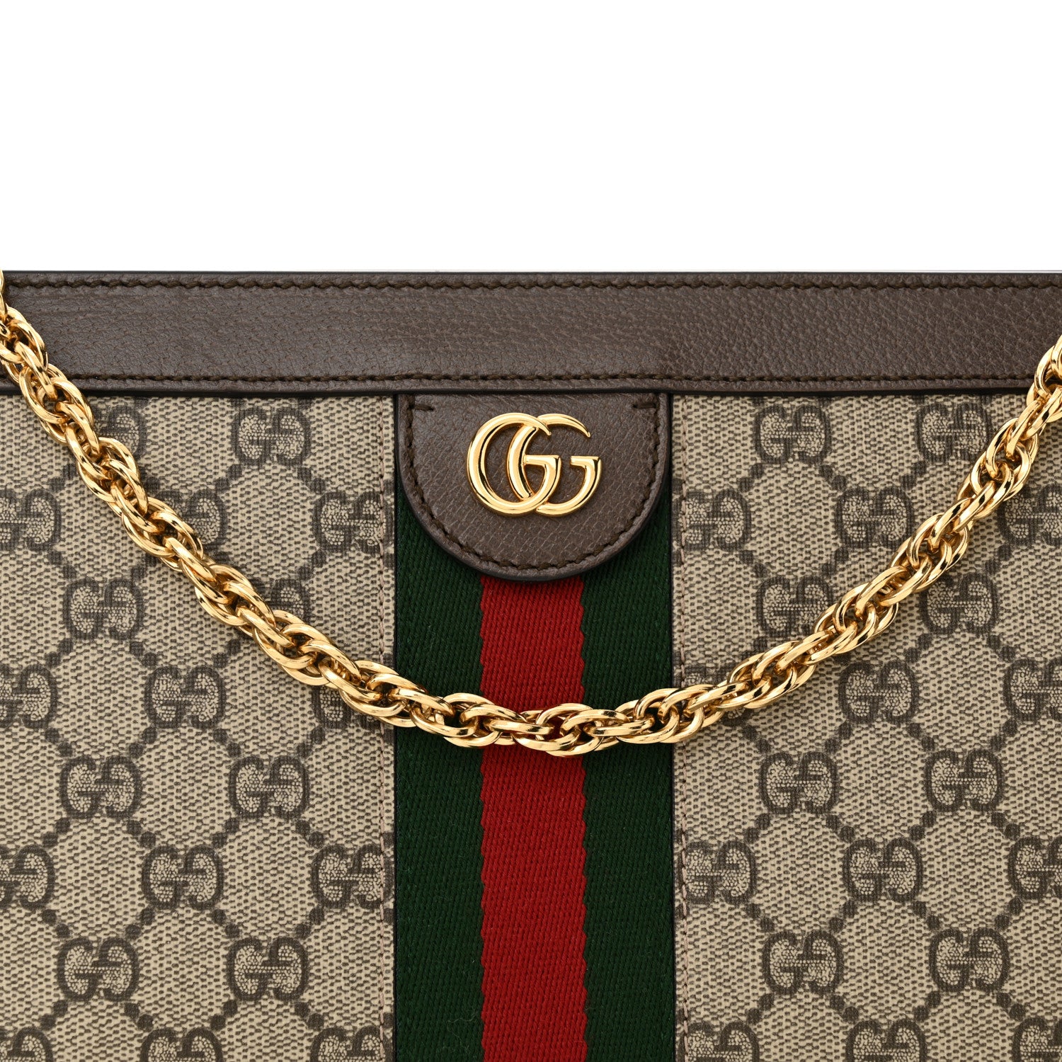 Gucci GG Supreme Monogram Web Small Ophidia Chain Shoulder Bag Brown 8 of 10