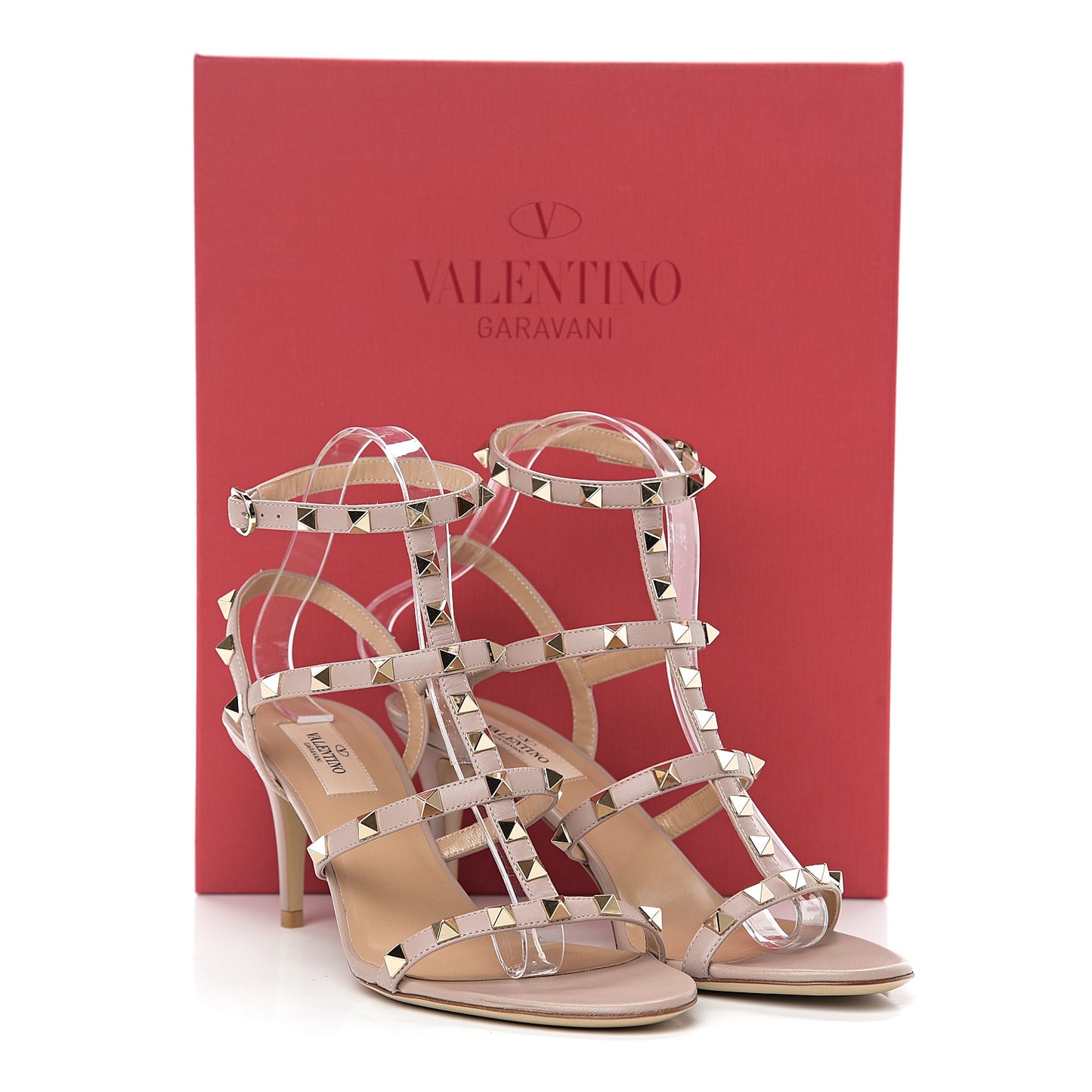 Nappa Rockstud Gladiator 70mm Sandals 38 Poudre