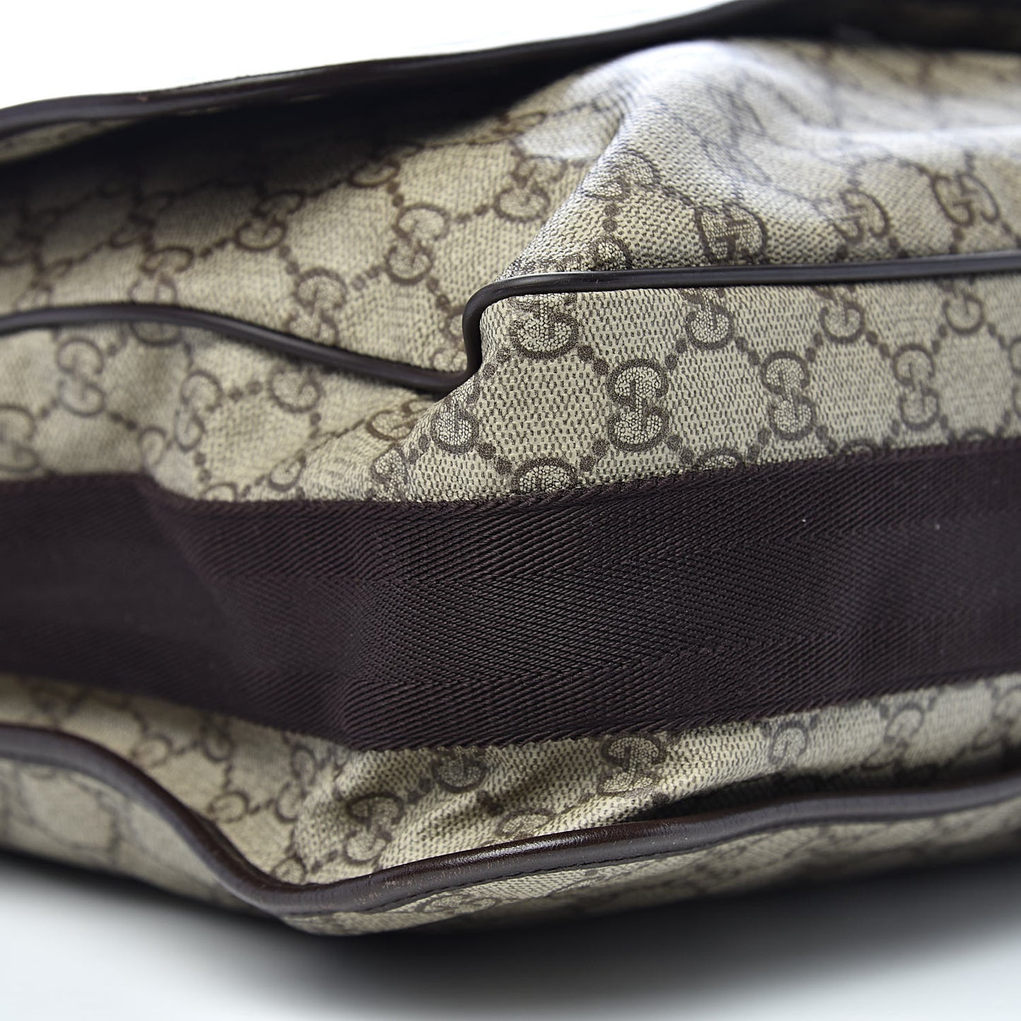 GG Plus Monogram Large Flap Messenger Bag Beige Dark Brown