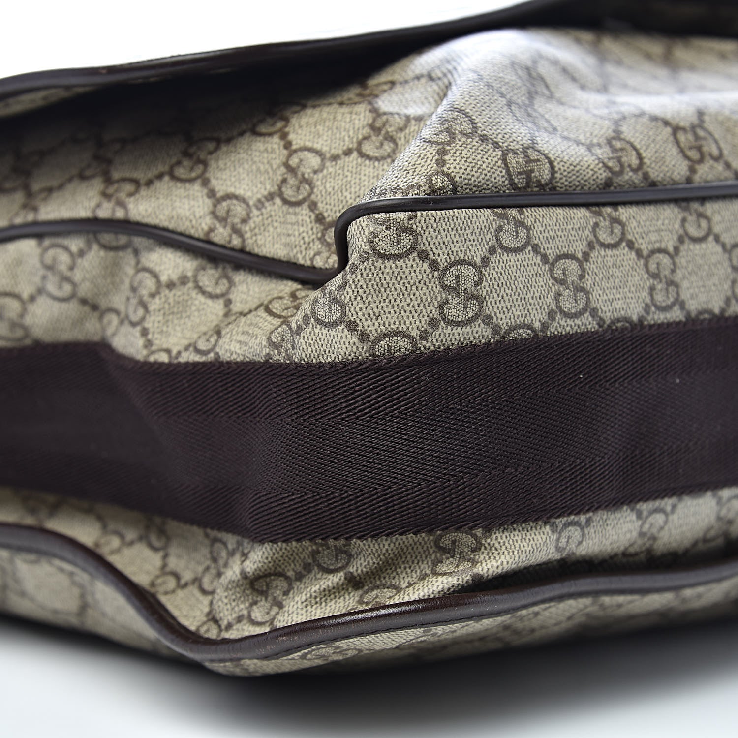 Gucci GG Plus Monogram Large Flap Messenger Bag Beige Dark Brown 13 of 15