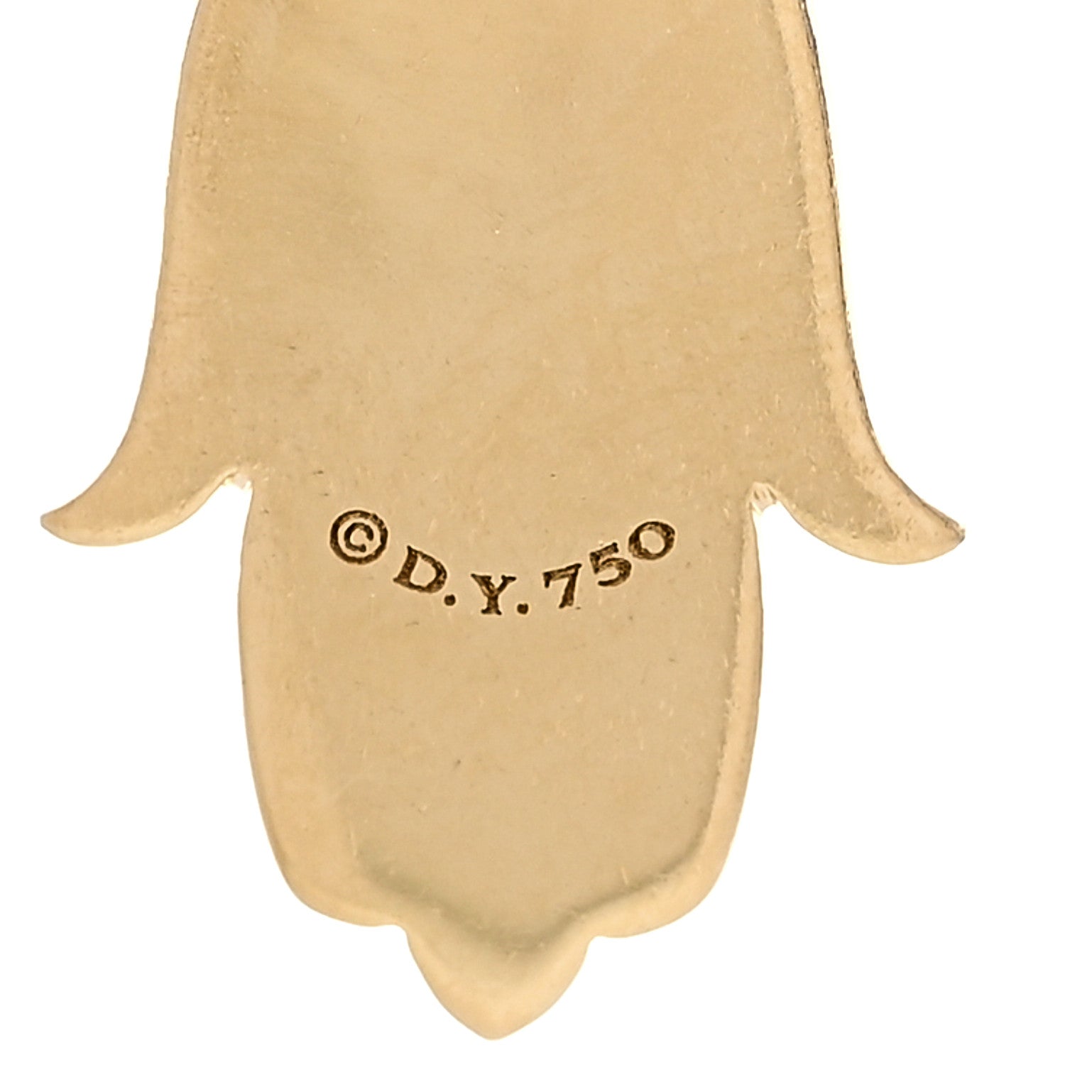 David Yurman 18K Yellow Gold Diamond Hamsa Amulet Pendant 4 of 4