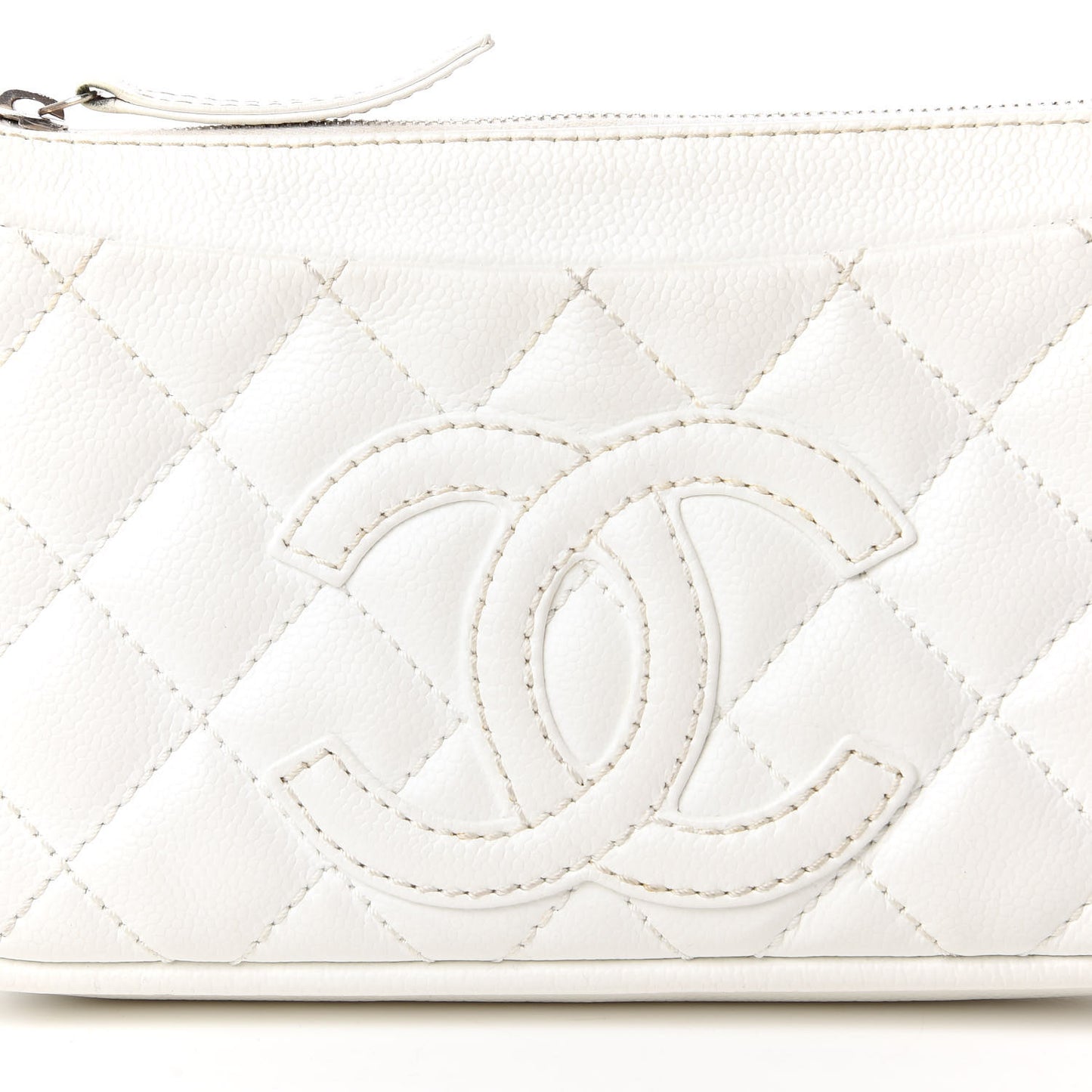 Caviar Quilted Timeless CC Shoulder Bag White