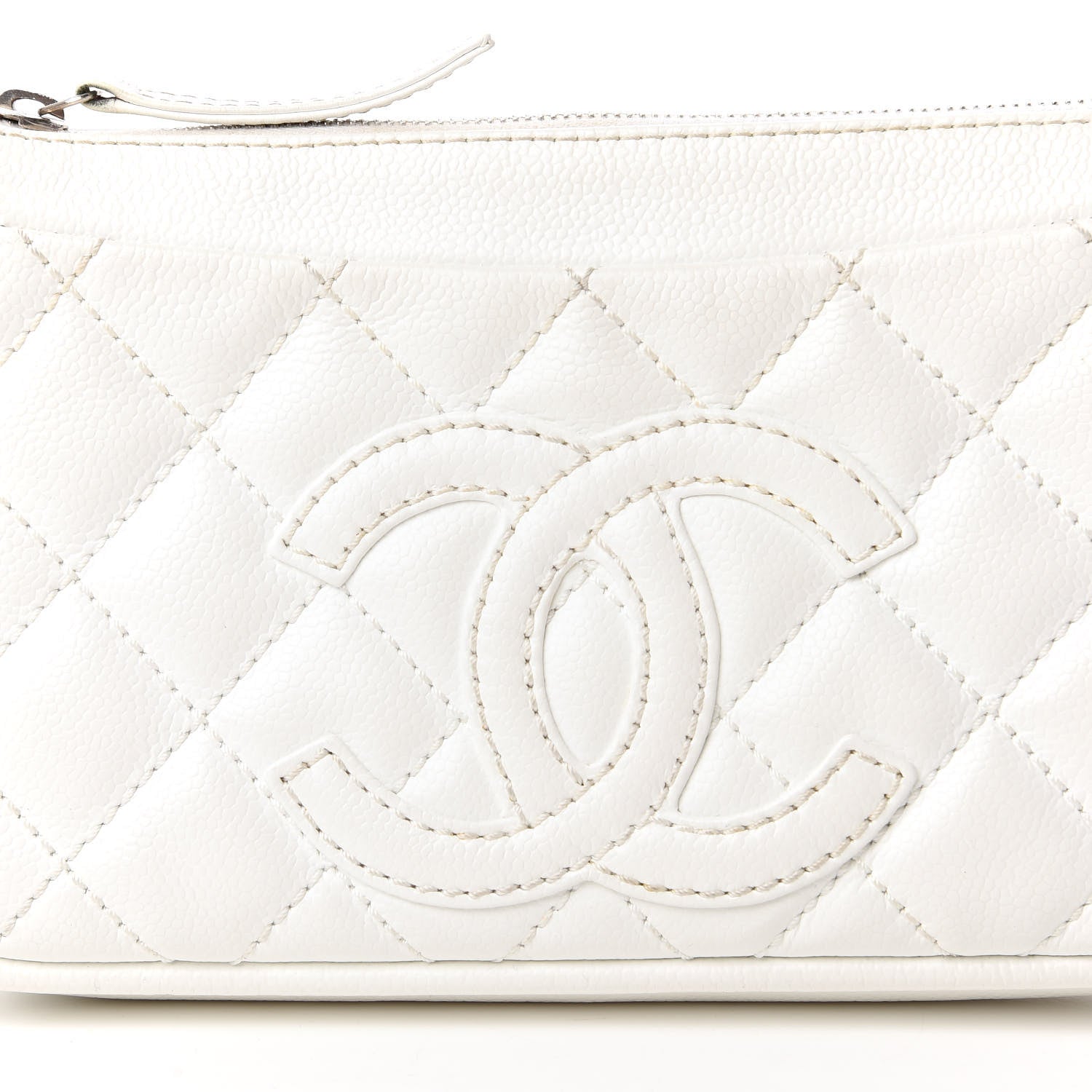 Chanel Caviar Quilted Timeless CC Shoulder Bag White 10 of 12