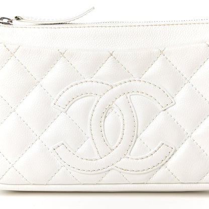 Chanel Caviar Quilted Timeless CC Shoulder Bag White 10 of 12