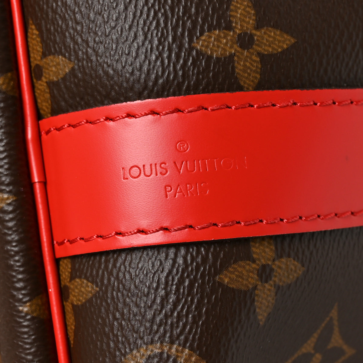 Louis Vuitton Calfskin Monogram Keepall Bandouliere 50 Coquelicot 5 of 8