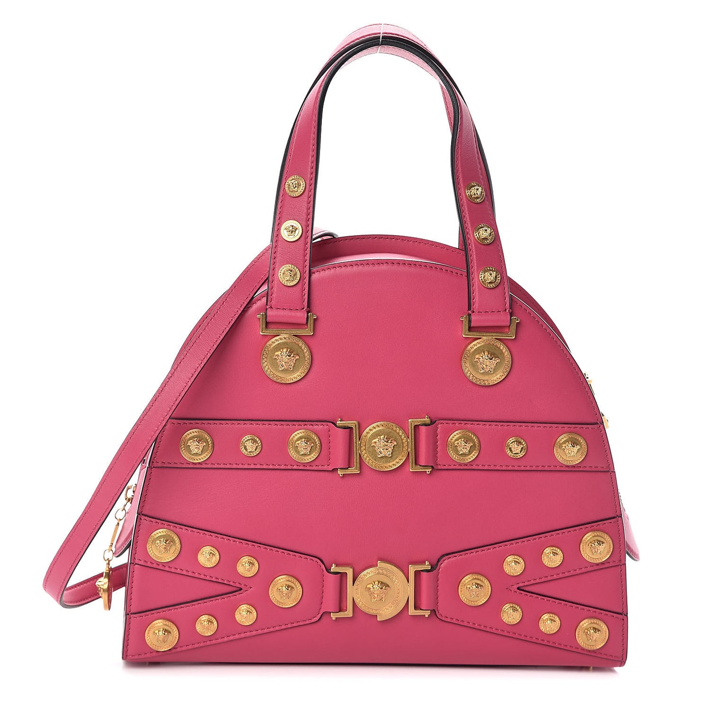 Calfskin Medallion Tribute Bowling Bag Pink