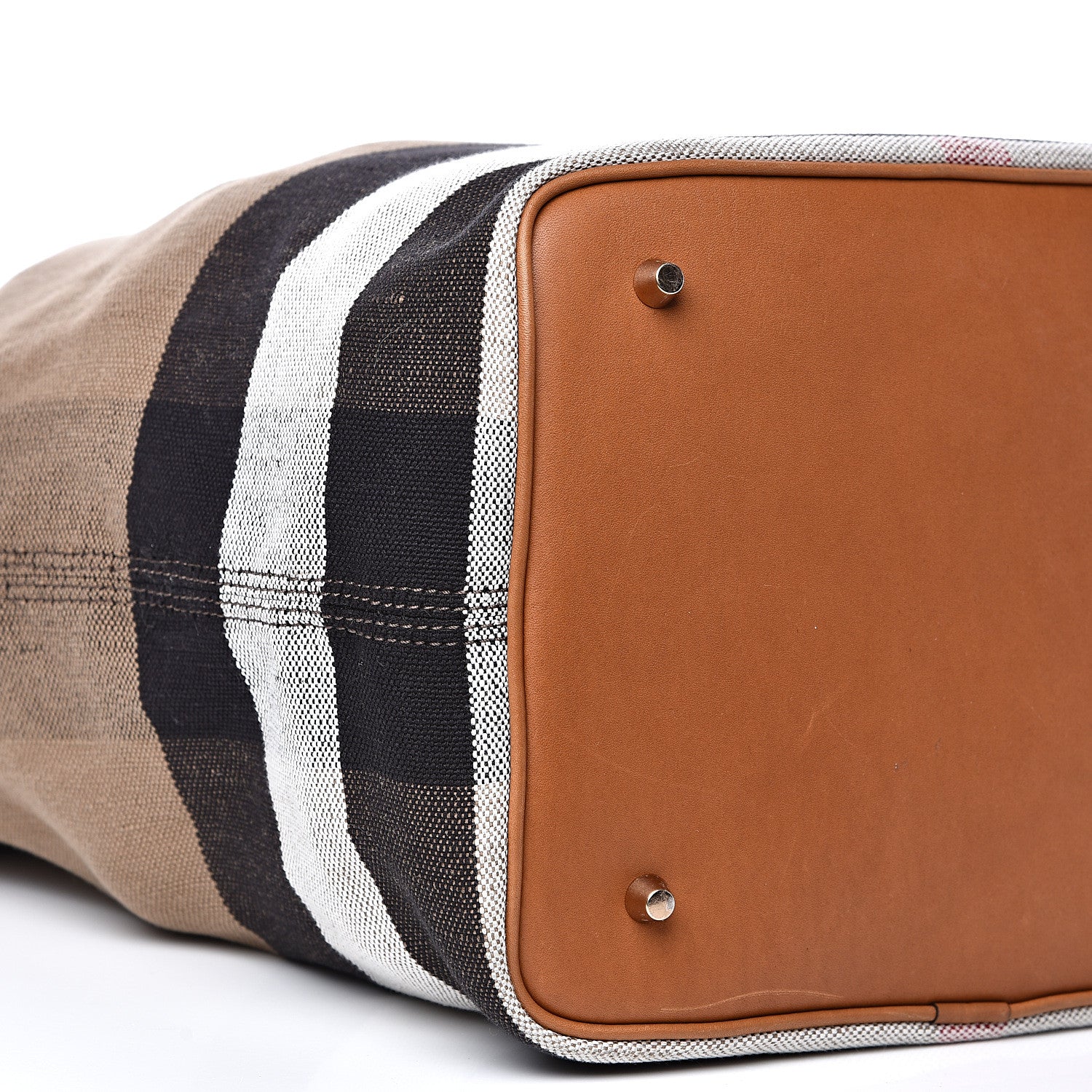 Burberry Canvas Mega Check Medium Ashby Hobo Saddle Brown 7 of 18