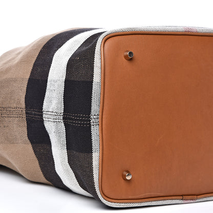 Burberry Canvas Mega Check Medium Ashby Hobo Saddle Brown 7 of 18
