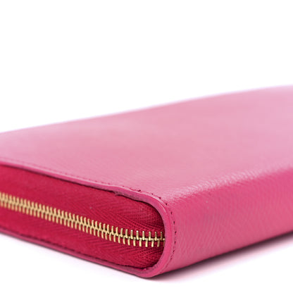 Celine Grained Calfskin Large Zip Around Multifunction Wallet Pink 9 of 11