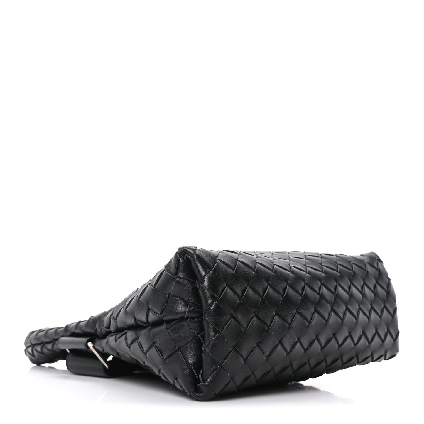 Nappa Intrecciato Small Fold Crossbody Messenger Black