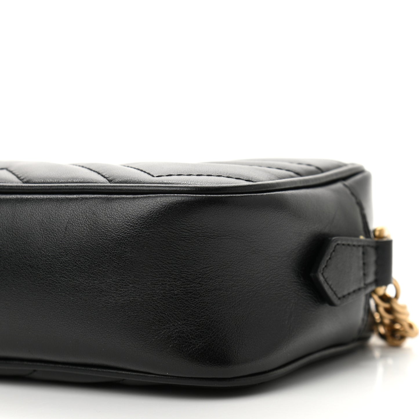 Calfskin Matelasse Mini GG Marmont Chain Shoulder Bag Black