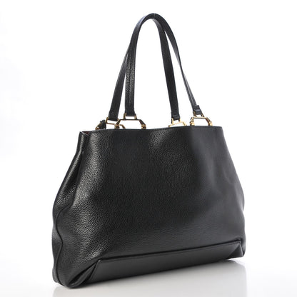 Miu Miu Goatskin Madras Tote Black 4 of 9