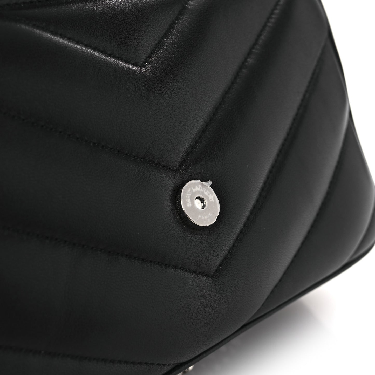 Lambskin Chevron Quilted Small Loulou Black