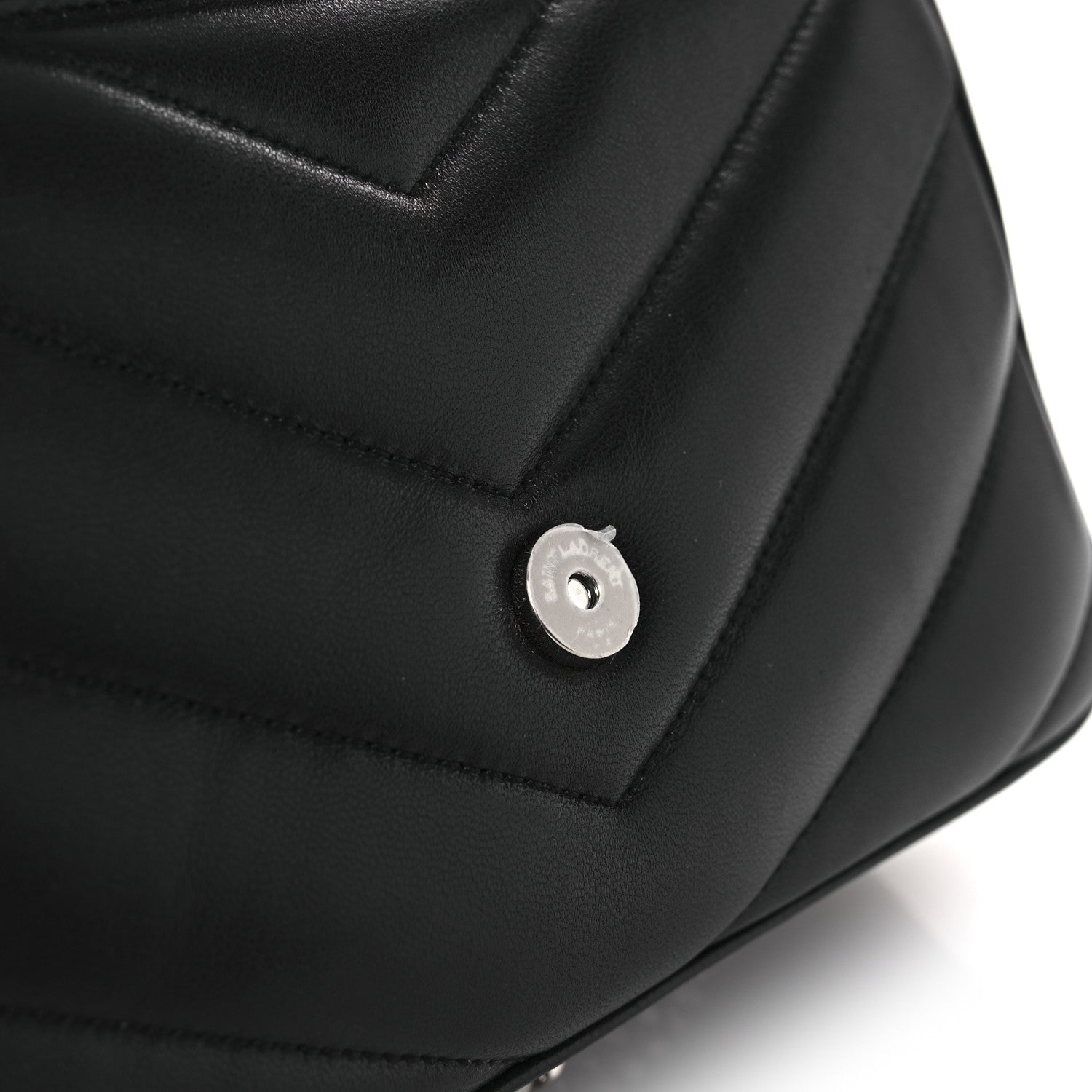 Saint Laurent Lambskin Chevron Quilted Small Loulou Black 12 of 13