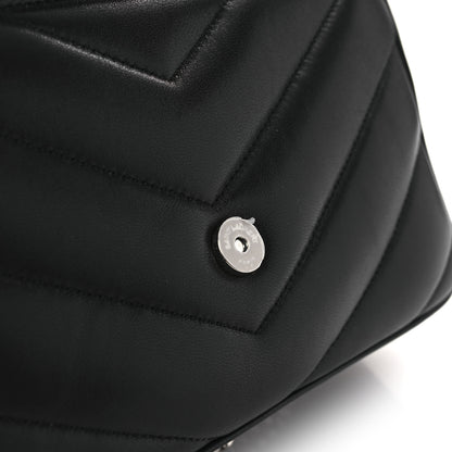 Saint Laurent Lambskin Chevron Quilted Small Loulou Black 12 of 13