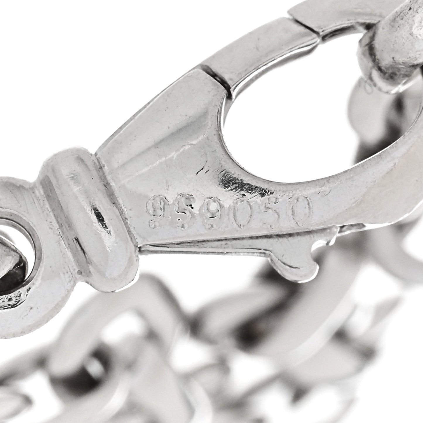 18K White Gold Diamond Emerald Double C Penelope Elephant Charm Bracelet