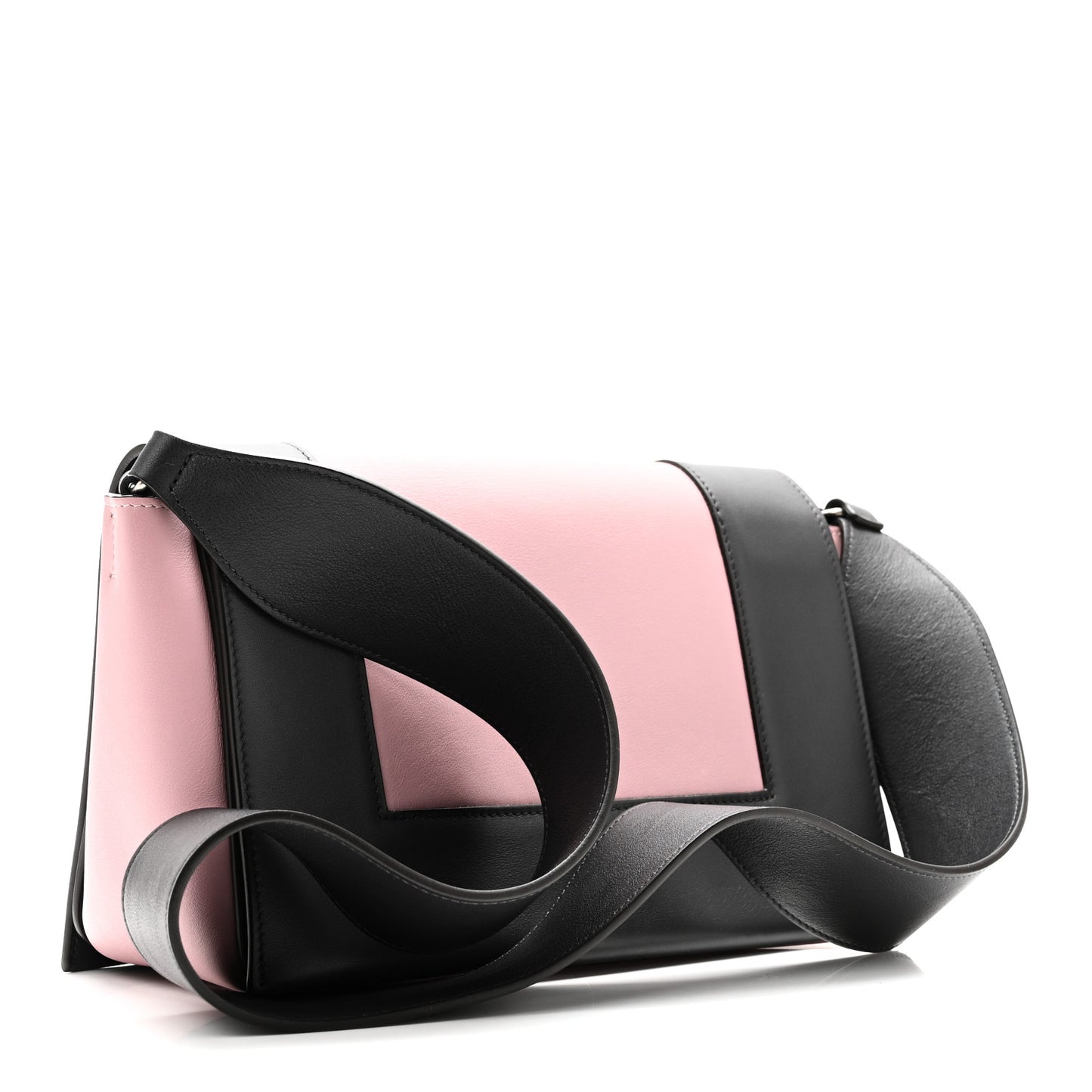 Shiny Smooth Calfskin Medium Frame Shoulder Bag Liquorice Antique Rose