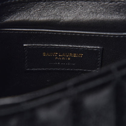 Saint Laurent Velvet Matelasse Small Vicky Chain Bag Black 6 of 12