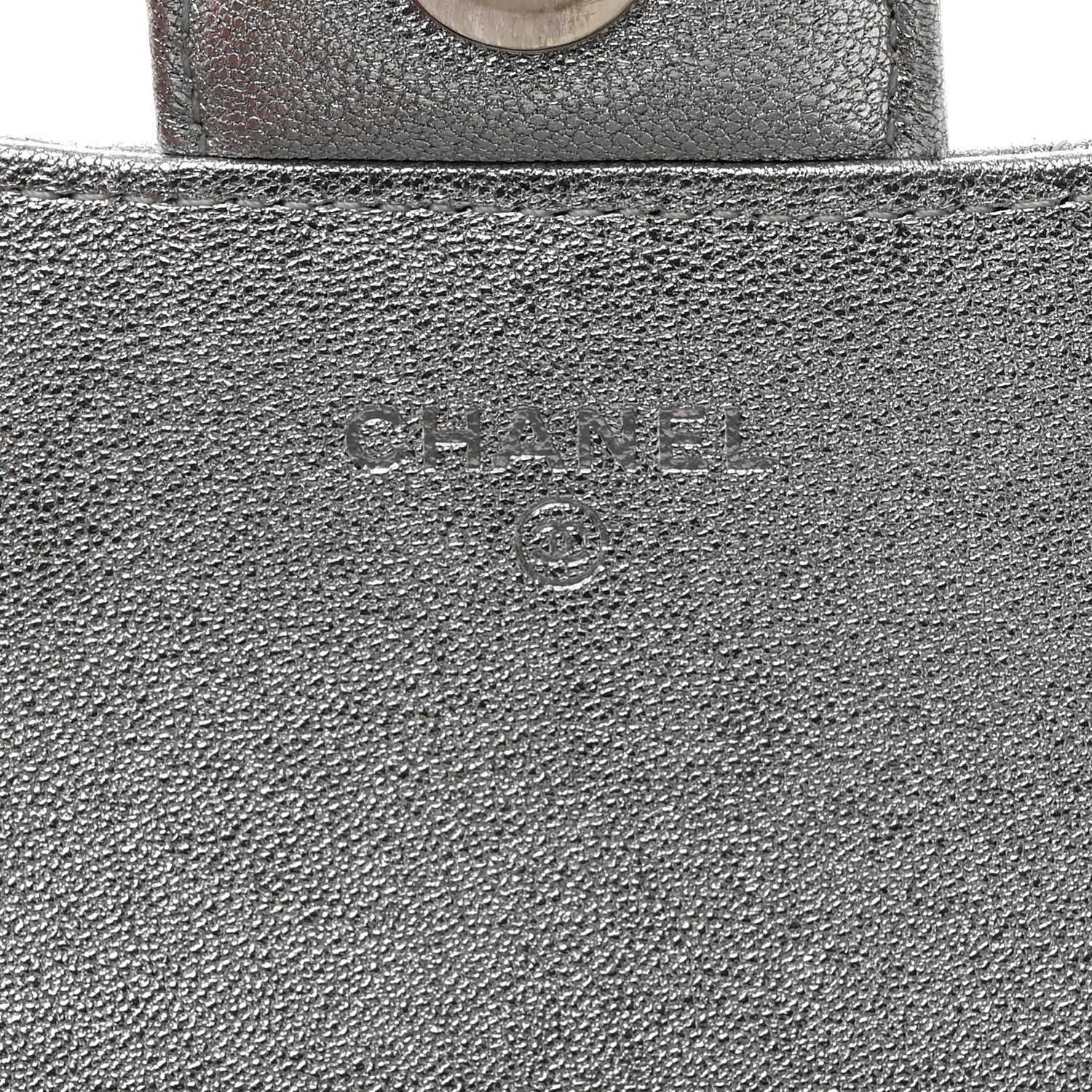 Chanel Metallic Lambskin Quilted Glasses Case With Chain Silver 6 of 11
