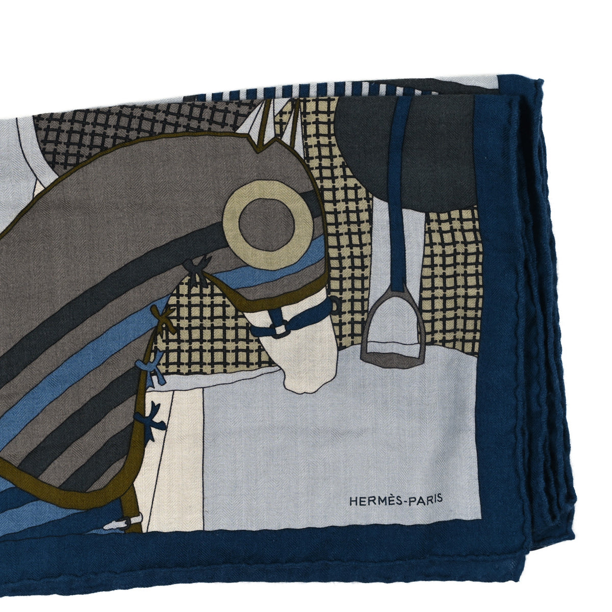 Hermes Cashmere Silk Pour Sortir Scarf 100 Ciel Matcha Bleu Turquin 2 of 4