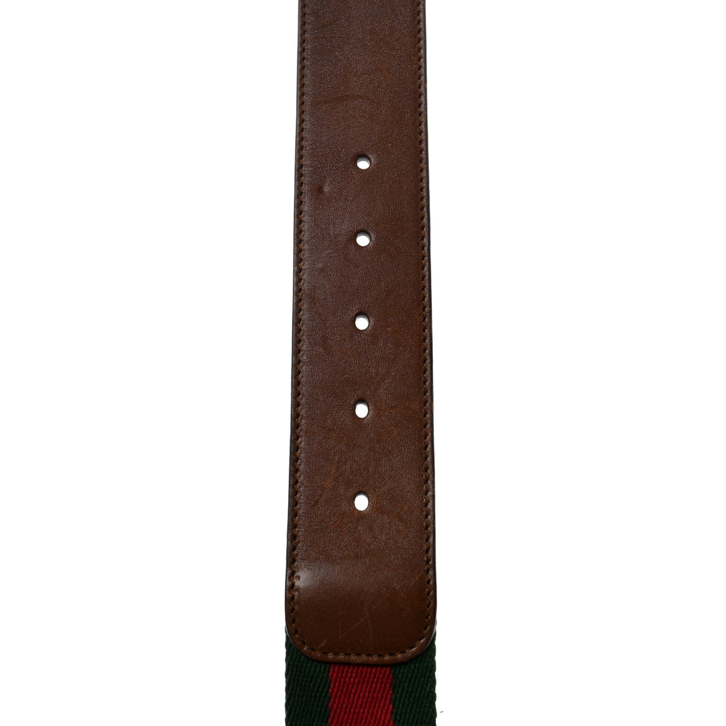 Nylon Calfskin Double G Web 40mm Belt 85 34 Green Red Cuir