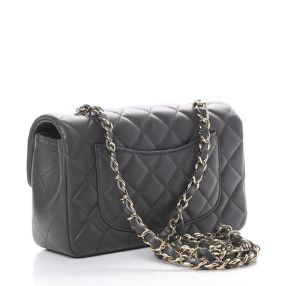 Chanel Lambskin Quilted Mini Rectangular Flap Grey 2 of 13