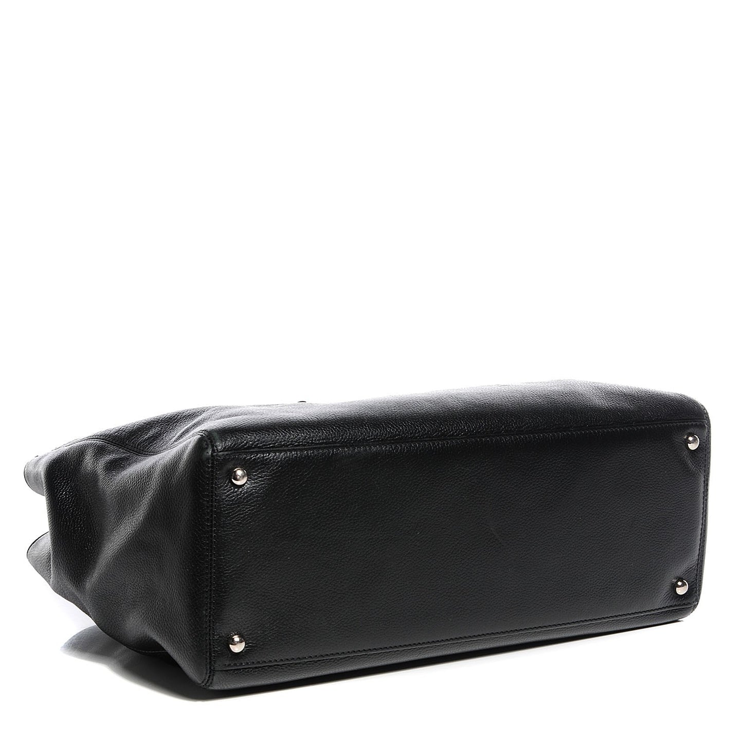 Calfskin Cerf Executive Shopper Tote Black