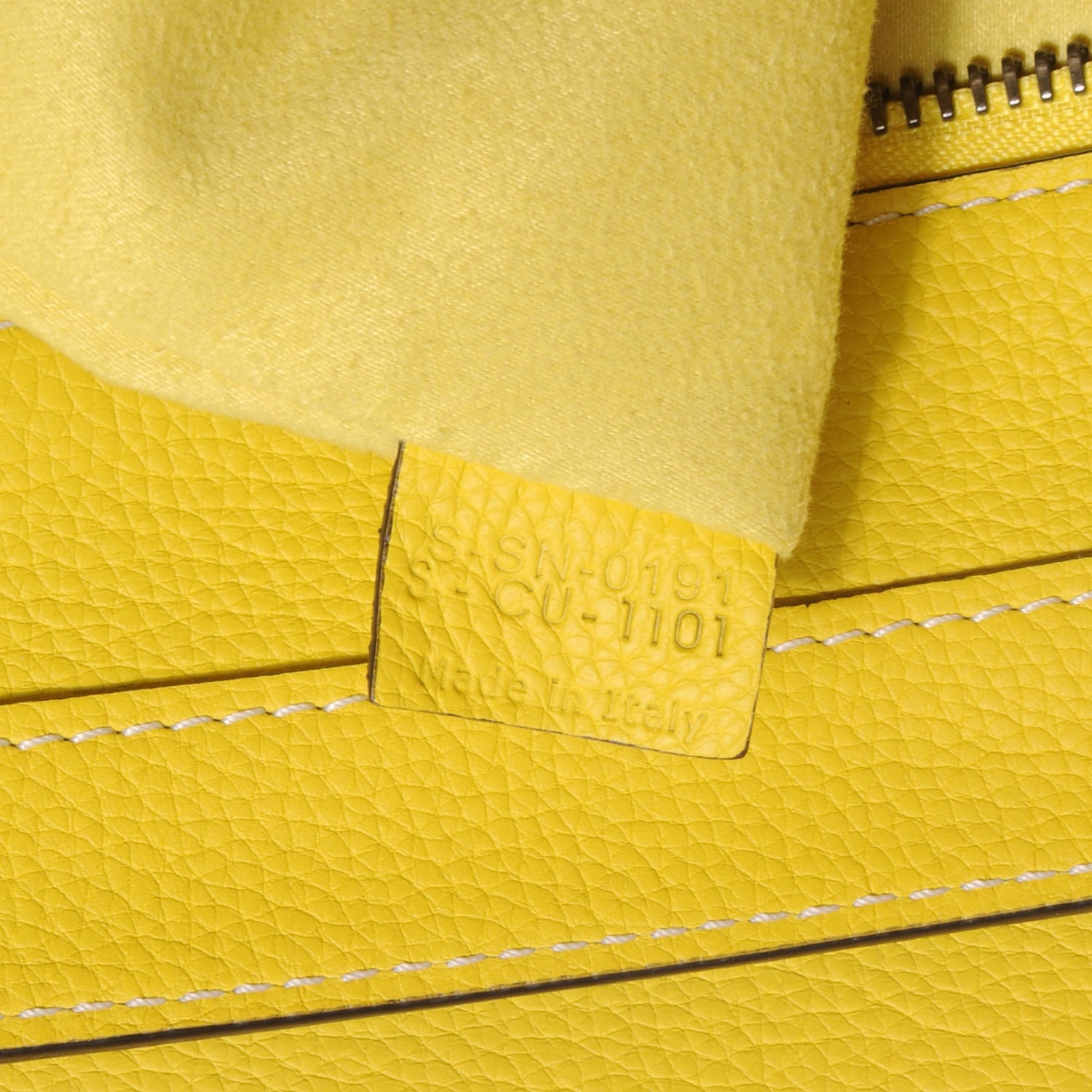 Celine Drummed Calfskin Mini Luggage Citron 9 of 10