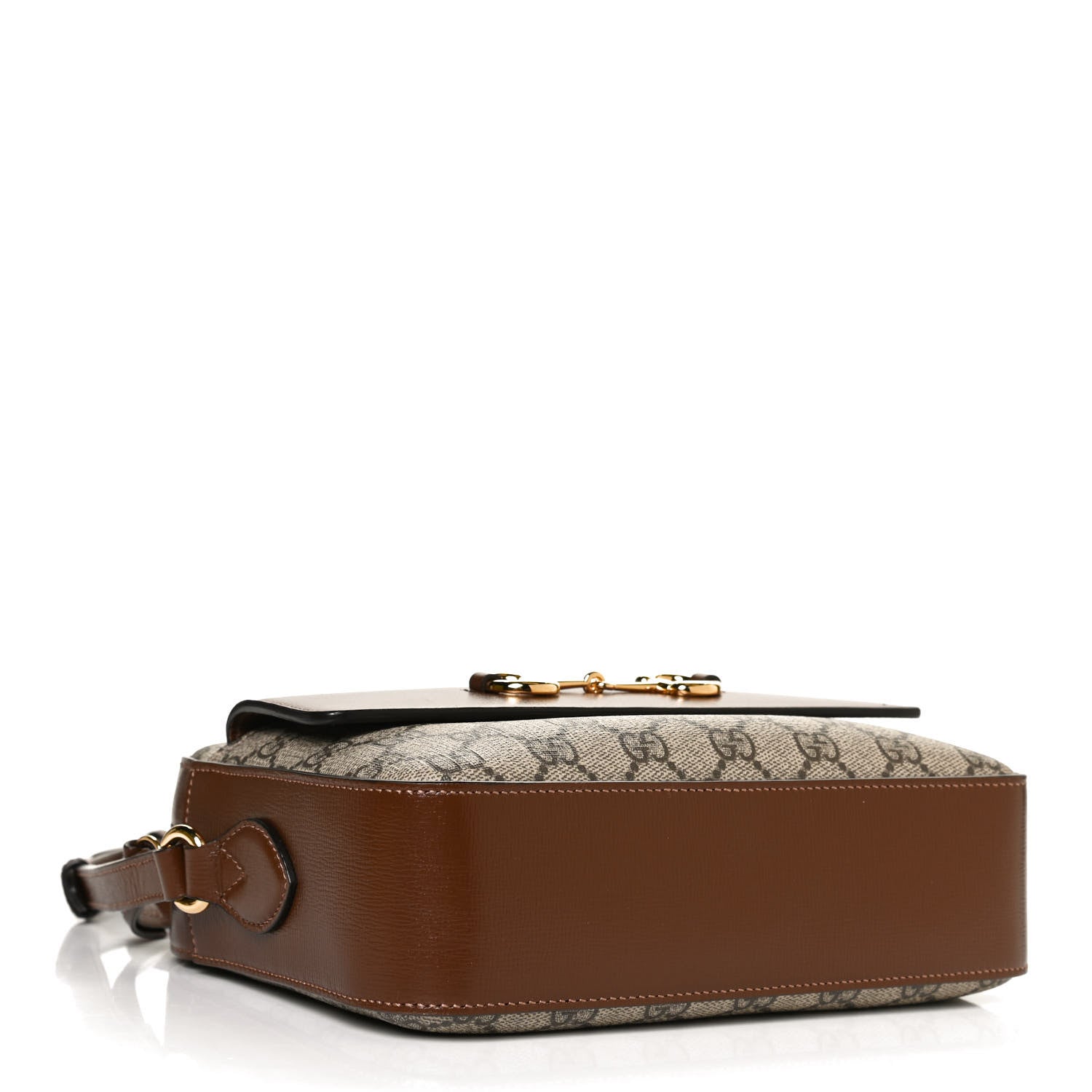 Gucci GG Supreme Monogram Small Horsebit 1955 Shoulder Bag Beige Brown Sugar 4 of 14