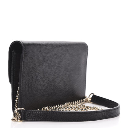 Gucci Dollar Calfskin Interlocking G Chain Wallet Black 3 of 10