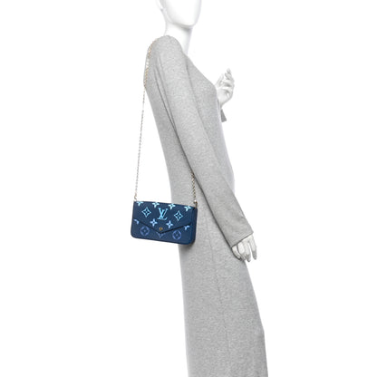 Louis Vuitton Empreinte Monogram Giant Felicie Pochette Chain Wallet Gradient Blue 2 of 11