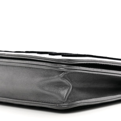 Chanel Iridescent Calfskin Velvet Stripe Wallet On Chain WOC Charcoal 11 of 12