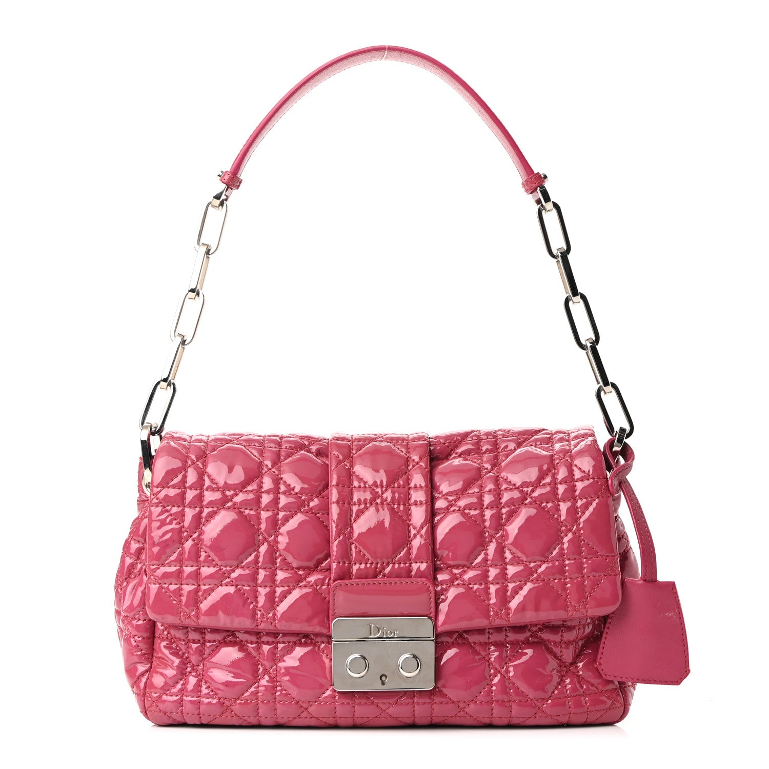 Christian Dior Patent Cannage New Lock Flap Pink 1 of 8