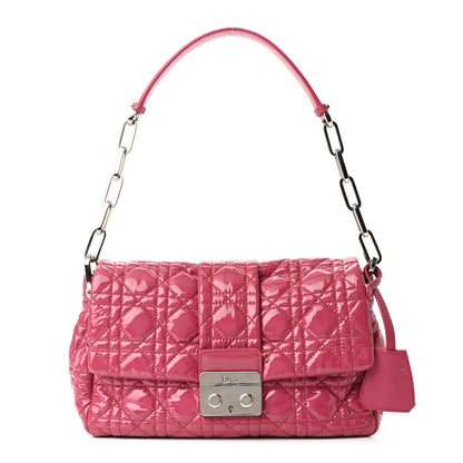 Christian Dior Patent Cannage New Lock Flap Pink 1 of 8