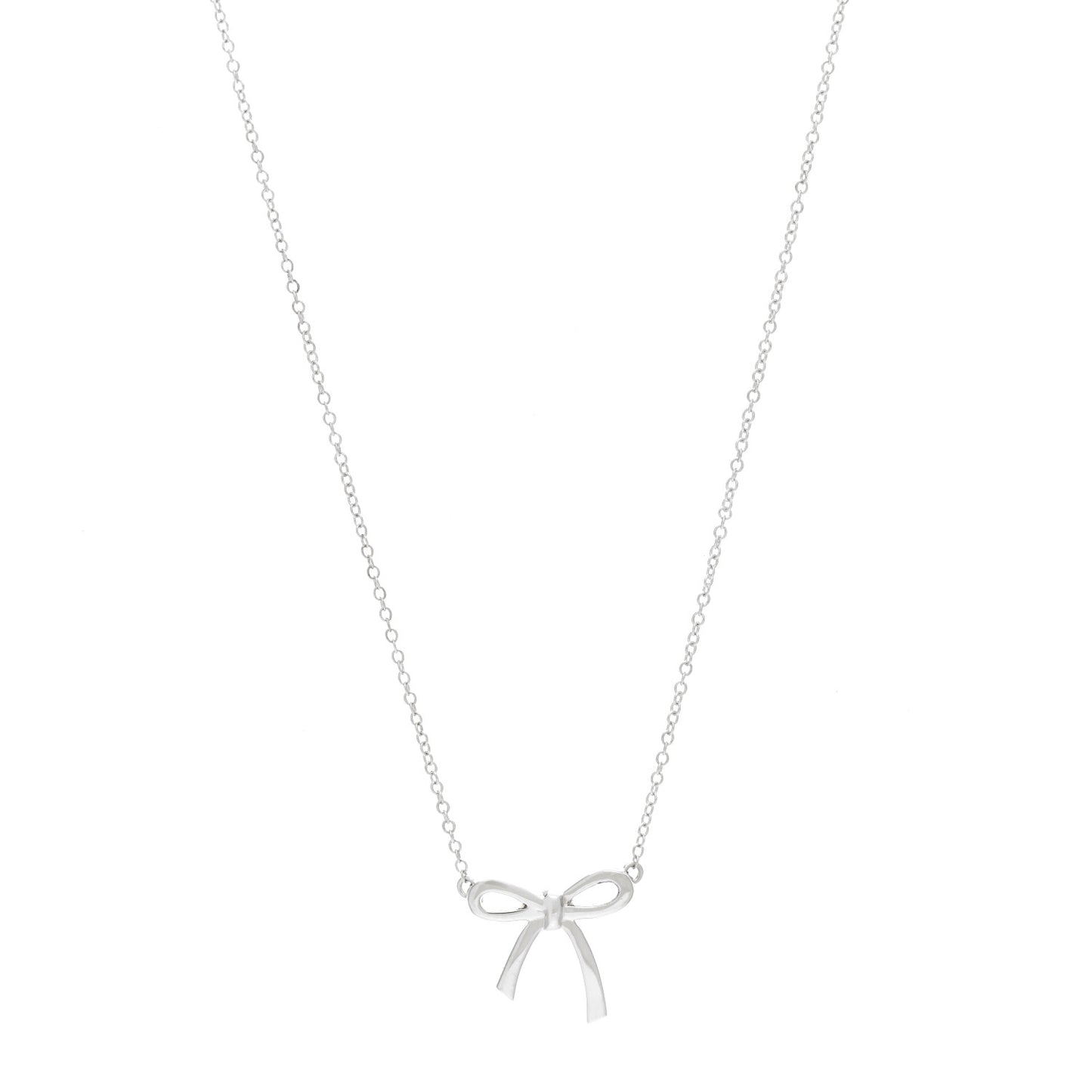 Sterling Silver Small Bow Pendant Necklace