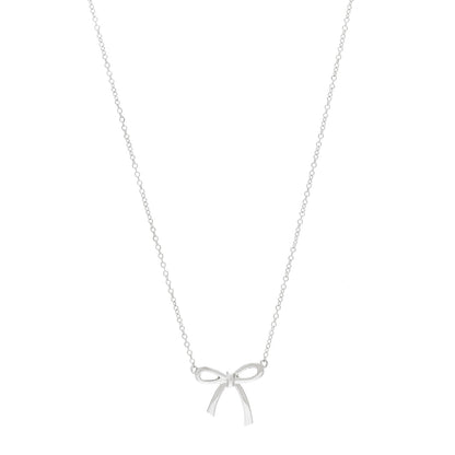 Tiffany Sterling Silver Small Bow Pendant Necklace 1 of 4