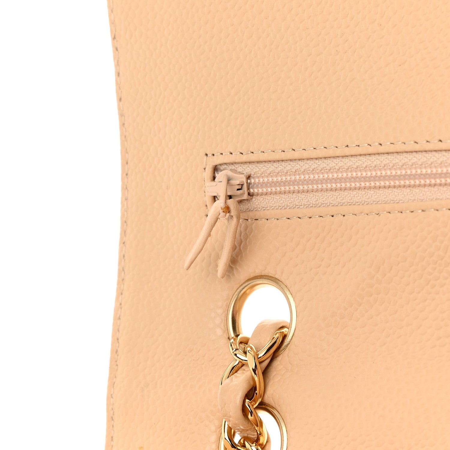 Chanel Caviar Quilted Medium Double Flap Beige 12 of 13