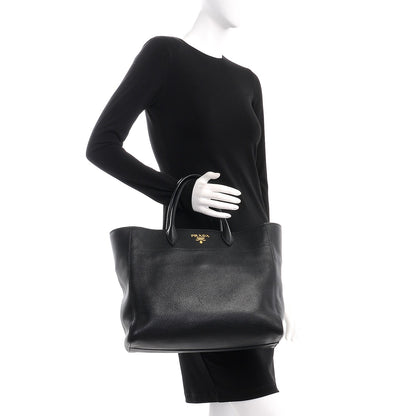 Prada Vitello Daino Tote Nero Black 3 of 10