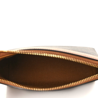 Celine Triomphe Canvas Calfskin Small Zipped Pouch Tan 5 of 8
