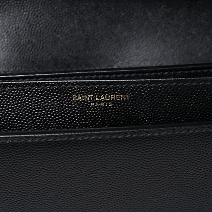 Saint Laurent Grain De Poudre Monogram Cassandra Clasp Bag Black 6 of 12