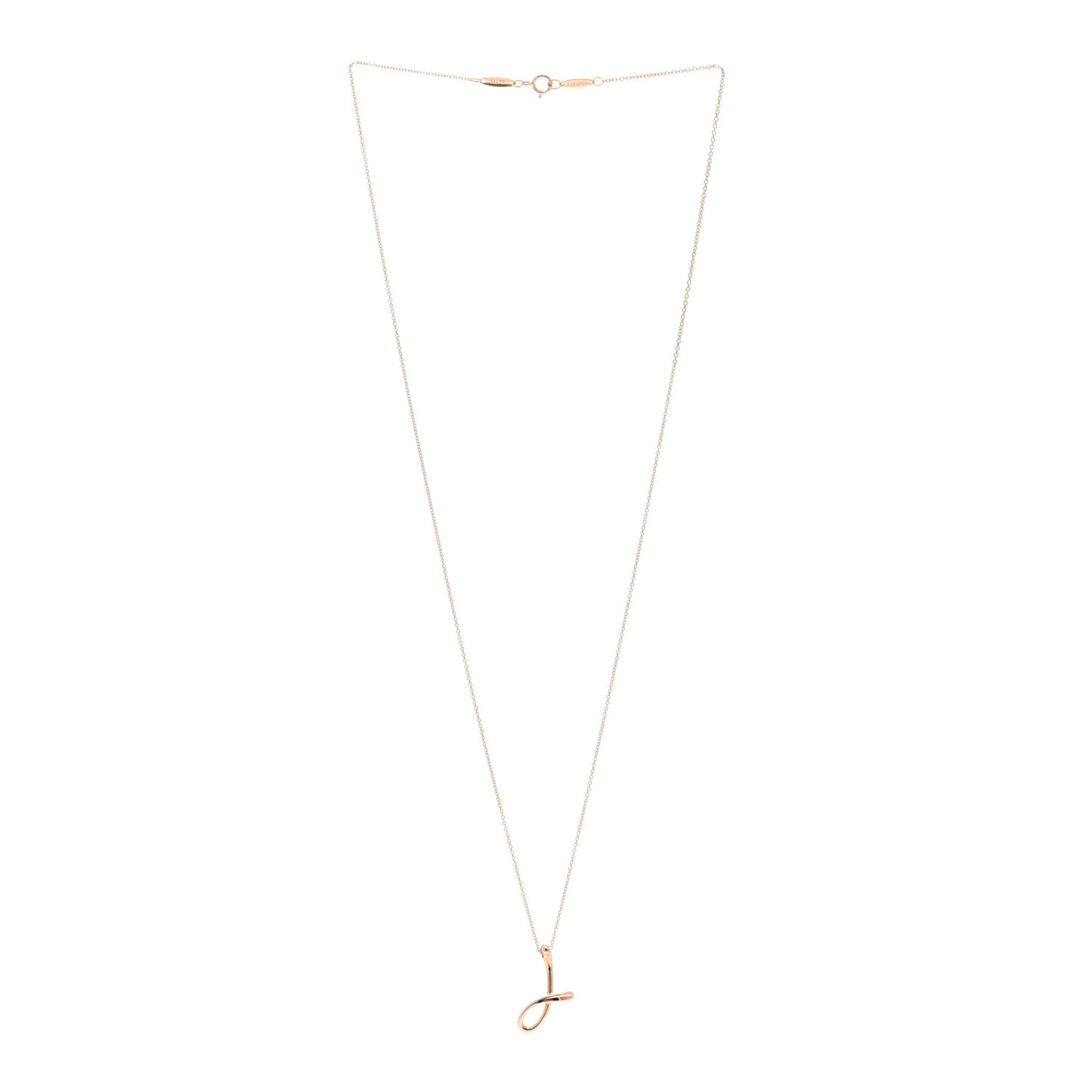 18K Rose Gold Elsa Peretti Letter J Pendant Necklace