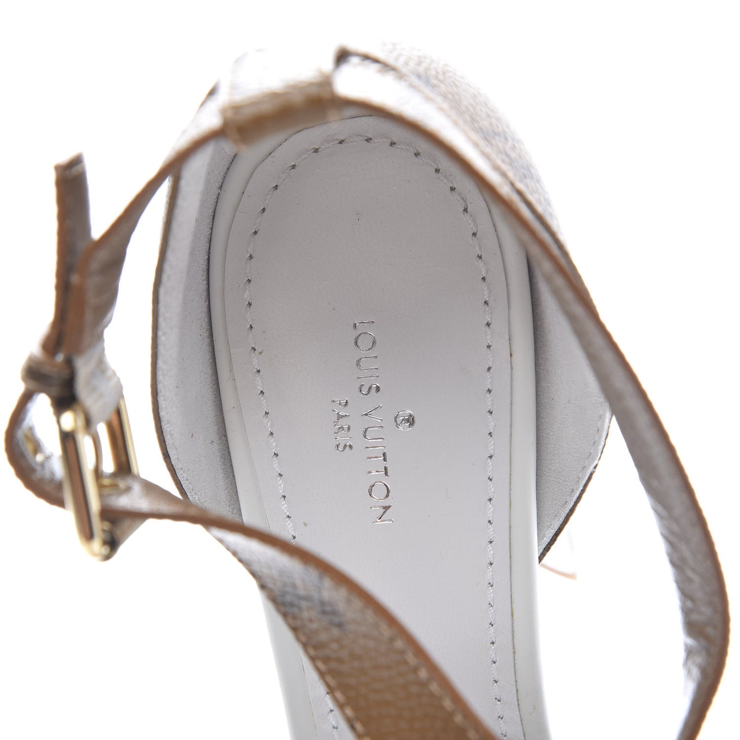 Calfskin Reverse Monogram Matchmake Cross Sandals 37 White