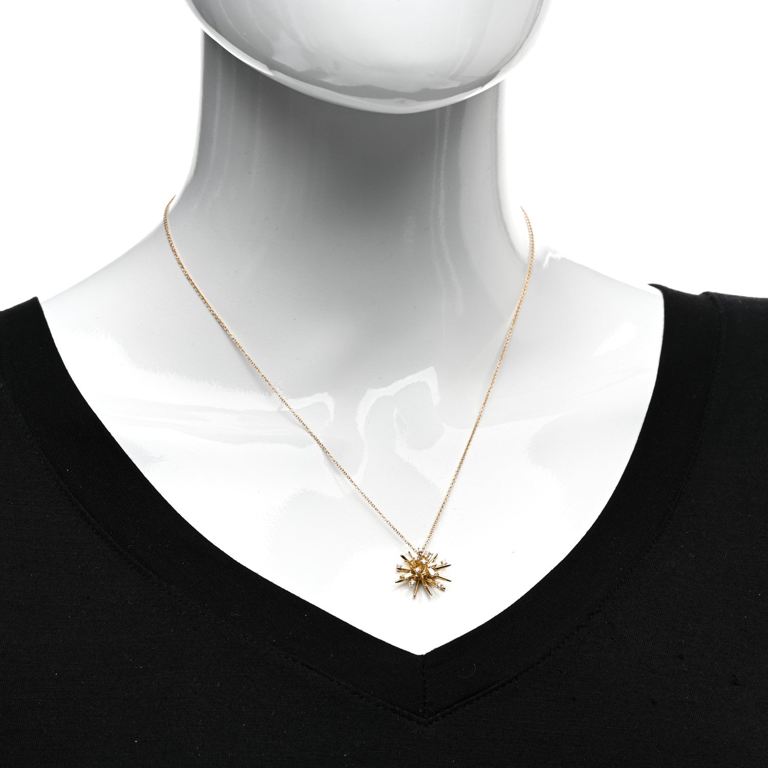 David Yurman 18K Yellow Gold Diamond Small Supernova Pendant Necklace 2 of 5