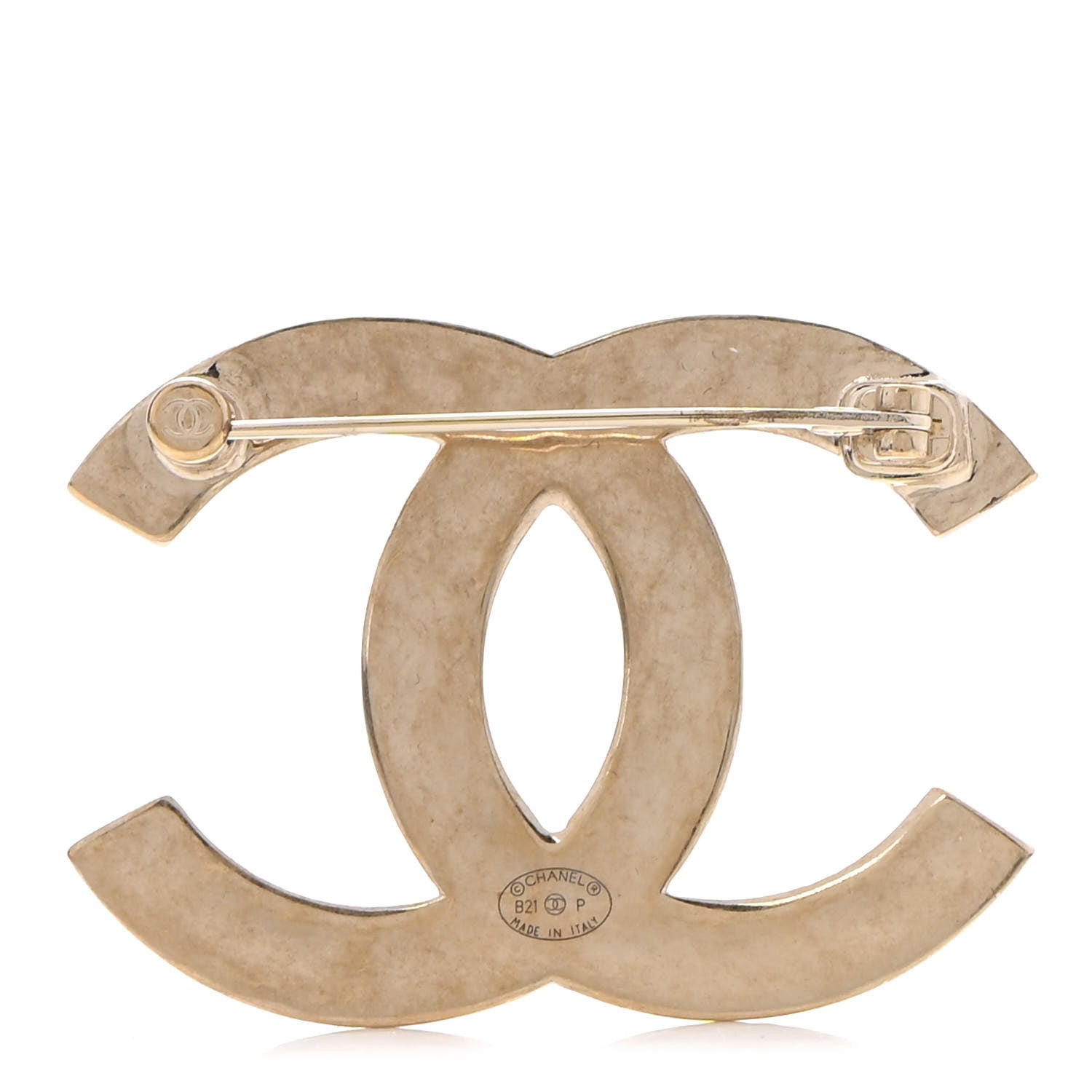 Chanel Metal CC Diamond Quilted Brooch Light Gold 3 of 5