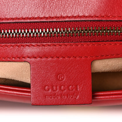 Gucci Calfskin Matelasse Small GG Marmont Shoulder Bag Hibiscus Red 9 of 13
