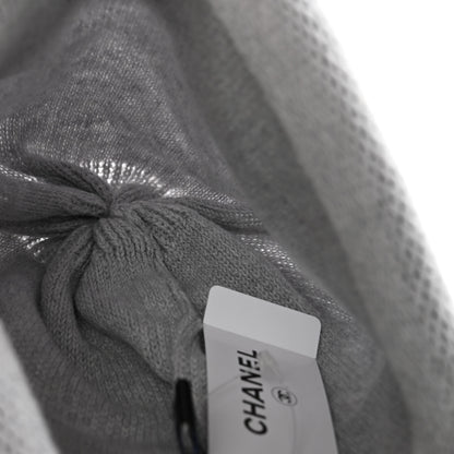 Chanel Cashmere CC Beanie Hat Grey 4 of 5